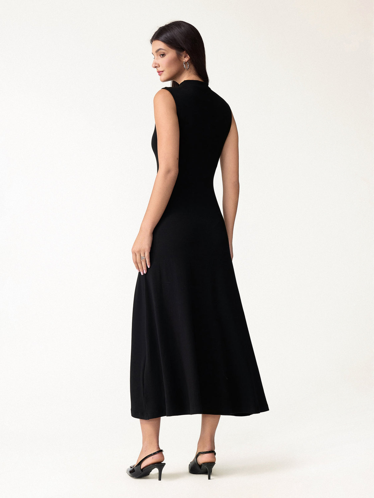 OGLmove Women's Eco-Mousse® Mock Neck Sleeveless Midi Bra Dress