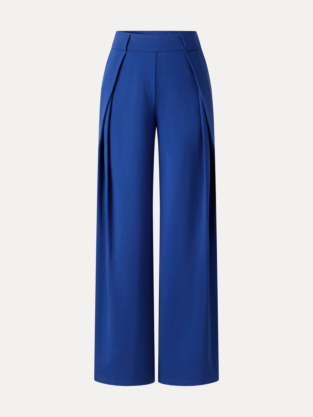 OGLmove Women's Ponte Mid-Rise Wide-Leg Tuck Pants with Pockets