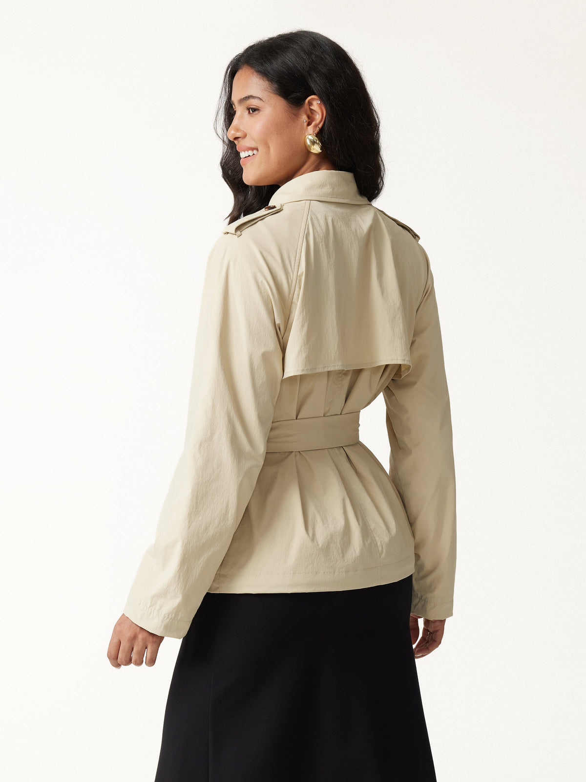 OGLmove Women's Packable Peak Collar Trench Jacket