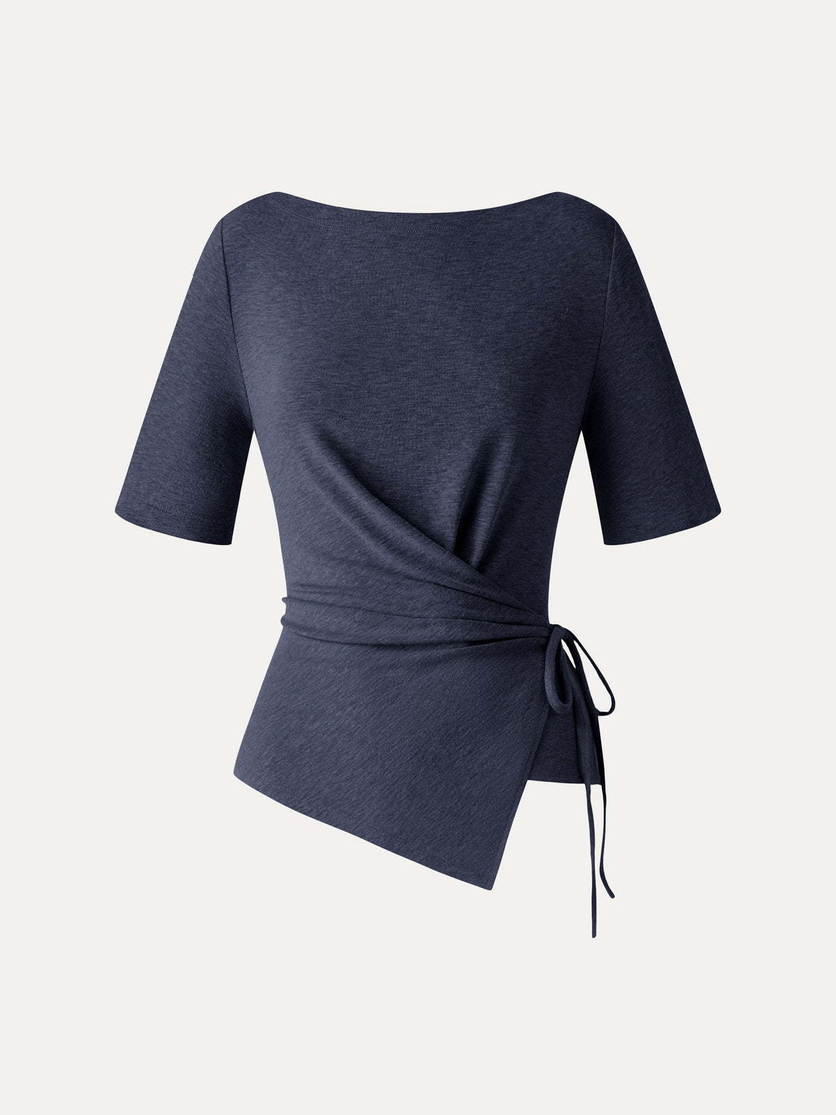 OGLmove Women's Eco-Mousse Slash Neck Tie-Side Top