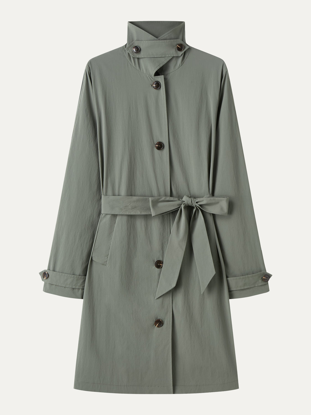 OGLmove Women's Lightweight Water-Repellent Notched Collar Trench Coat
