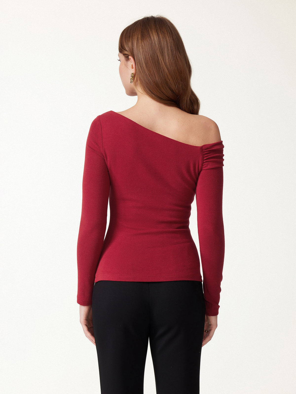 OGLmove Women's Eco-Mousse® Asymmetrical Neck Long Sleeve Bra Top