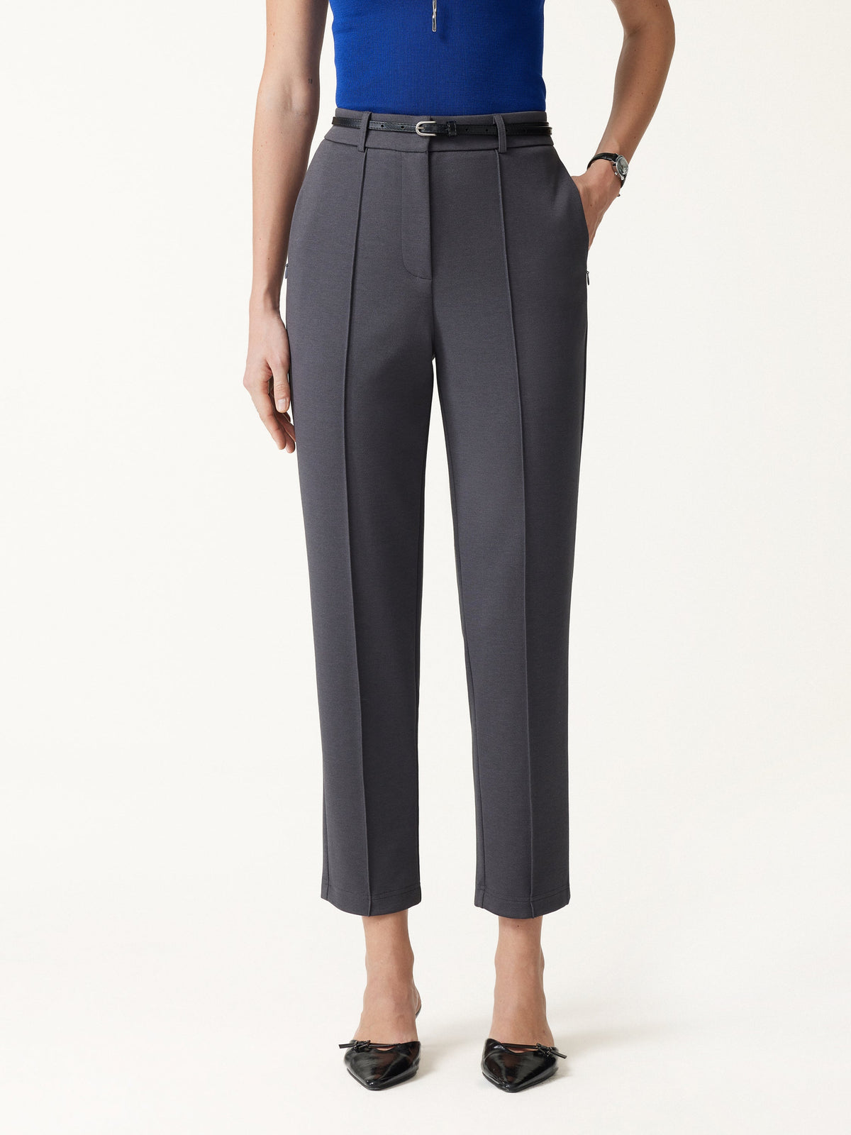 OGLmove Women's Modal Blend Ponte High-Rise Slim-Straight Pants