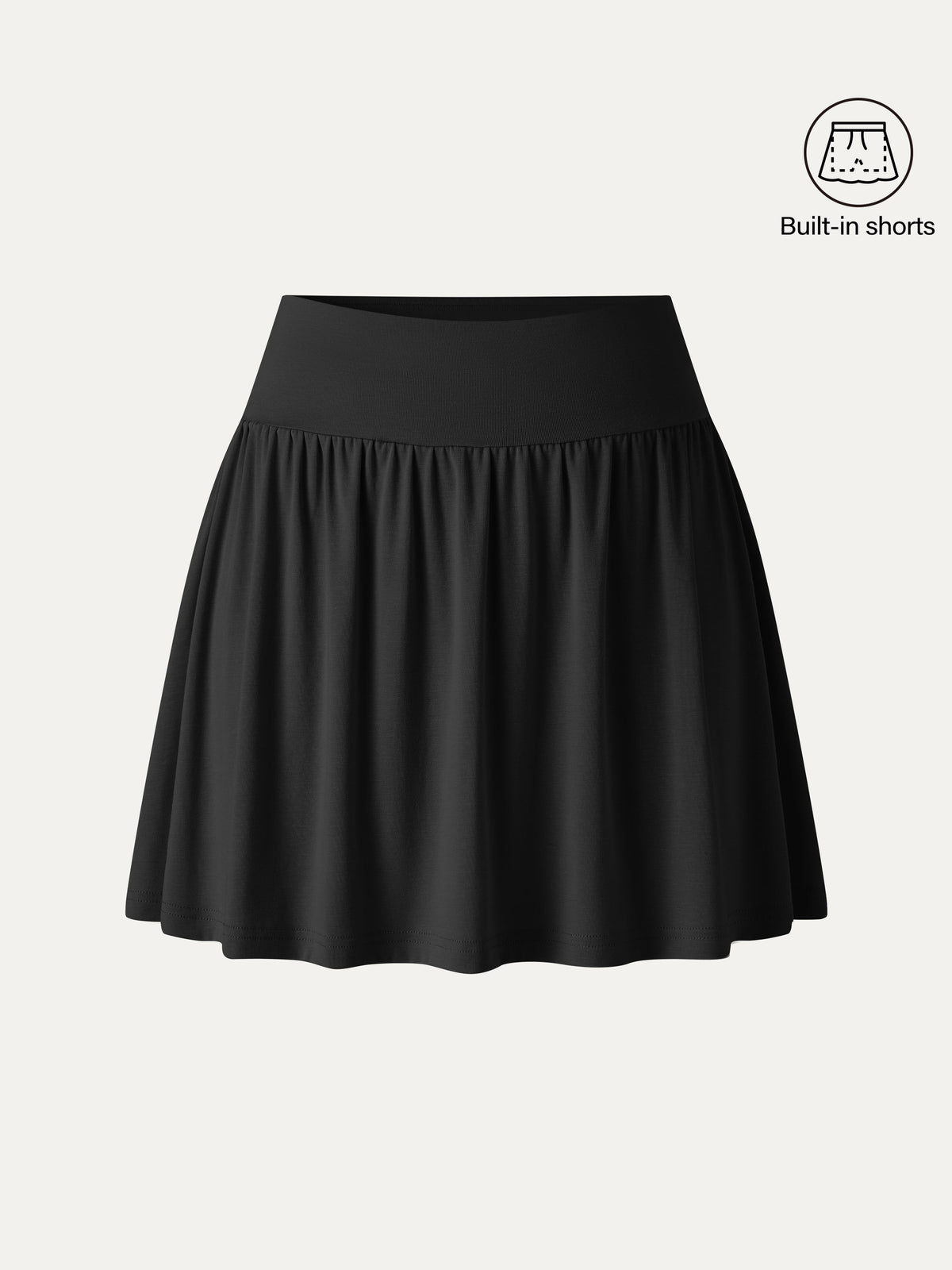 OGLmove Women's Matte Smooth Gathered A-Line Skort