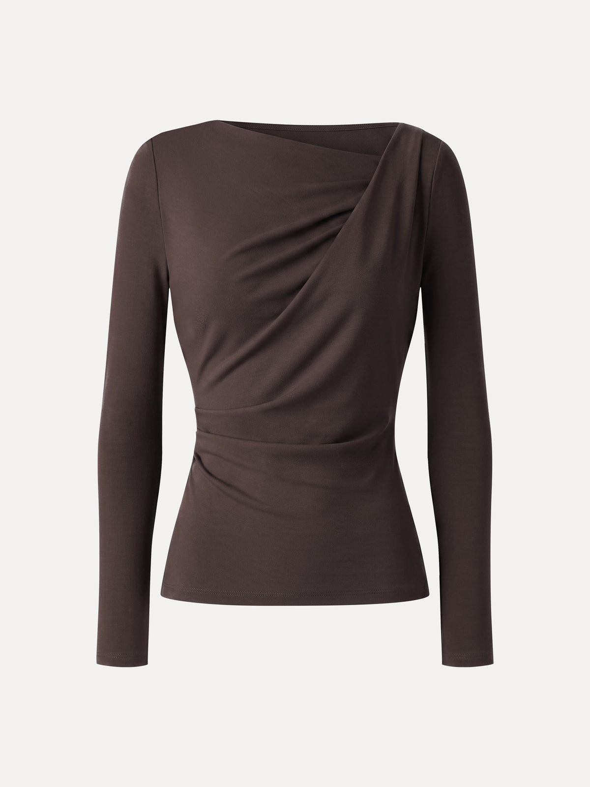 OGLmove Women's Eco-Mousse Asymmetrical Neck Tucked-Waist Top