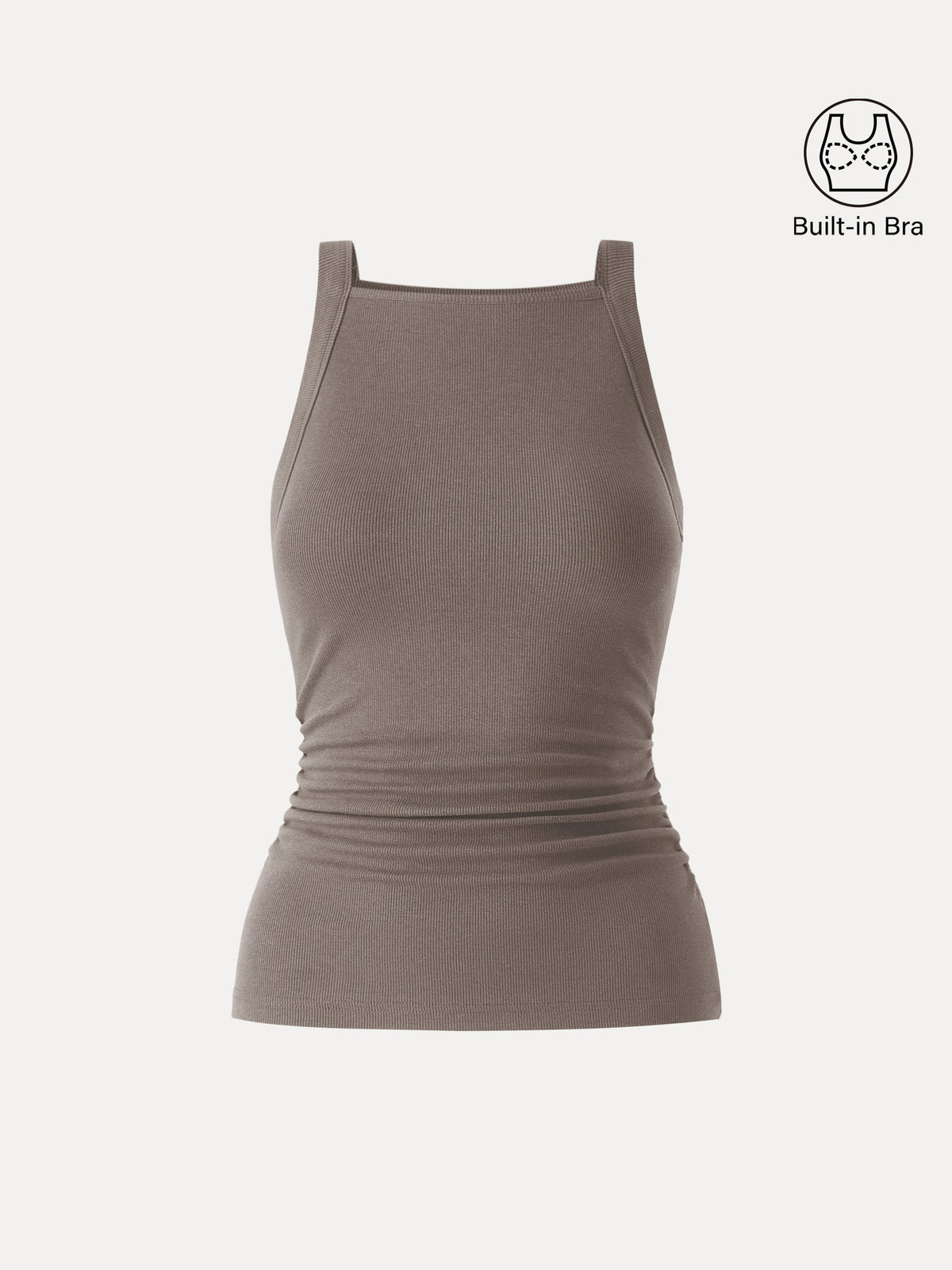 OGLmove Women's Plantive Chic Square Neck Ruched Bra Tank