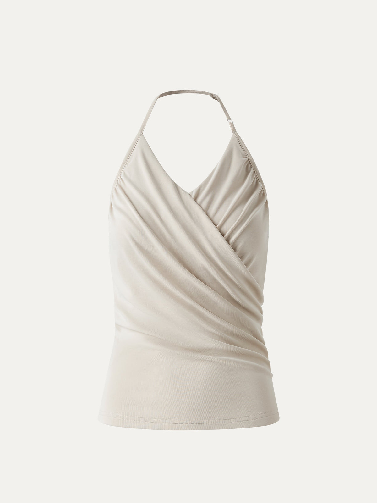 OGLmove Women's Modal Halter Neck Ruched Bra Top