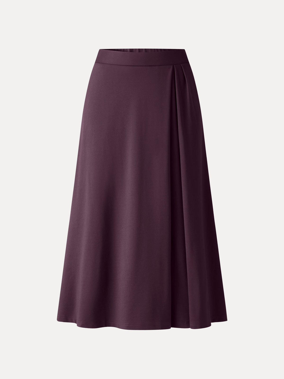 OGLmove Women's Ponte Mid-Rise Tucked A-Line Midi Skirt with Pockets