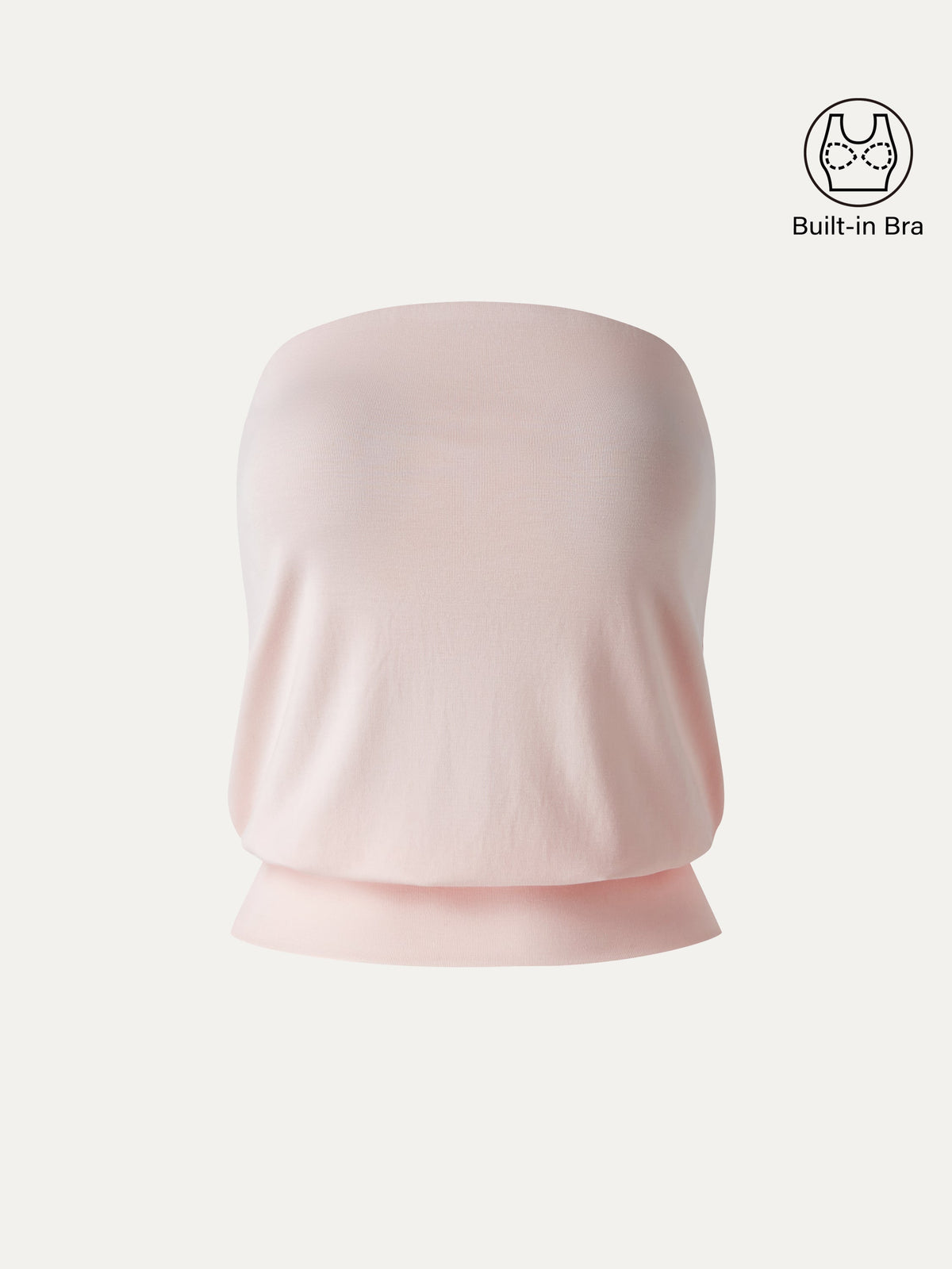 OGLmove Women's Lyocell Bandeau Banded Hem Bra Top Peach Dust Pink