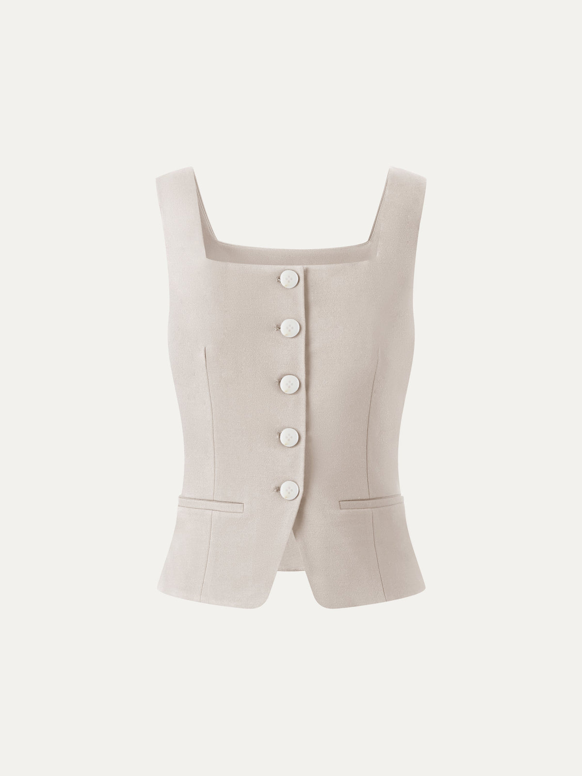 OGLmove Women's Stretch Ponte Square Neck Cropped Waistcoat