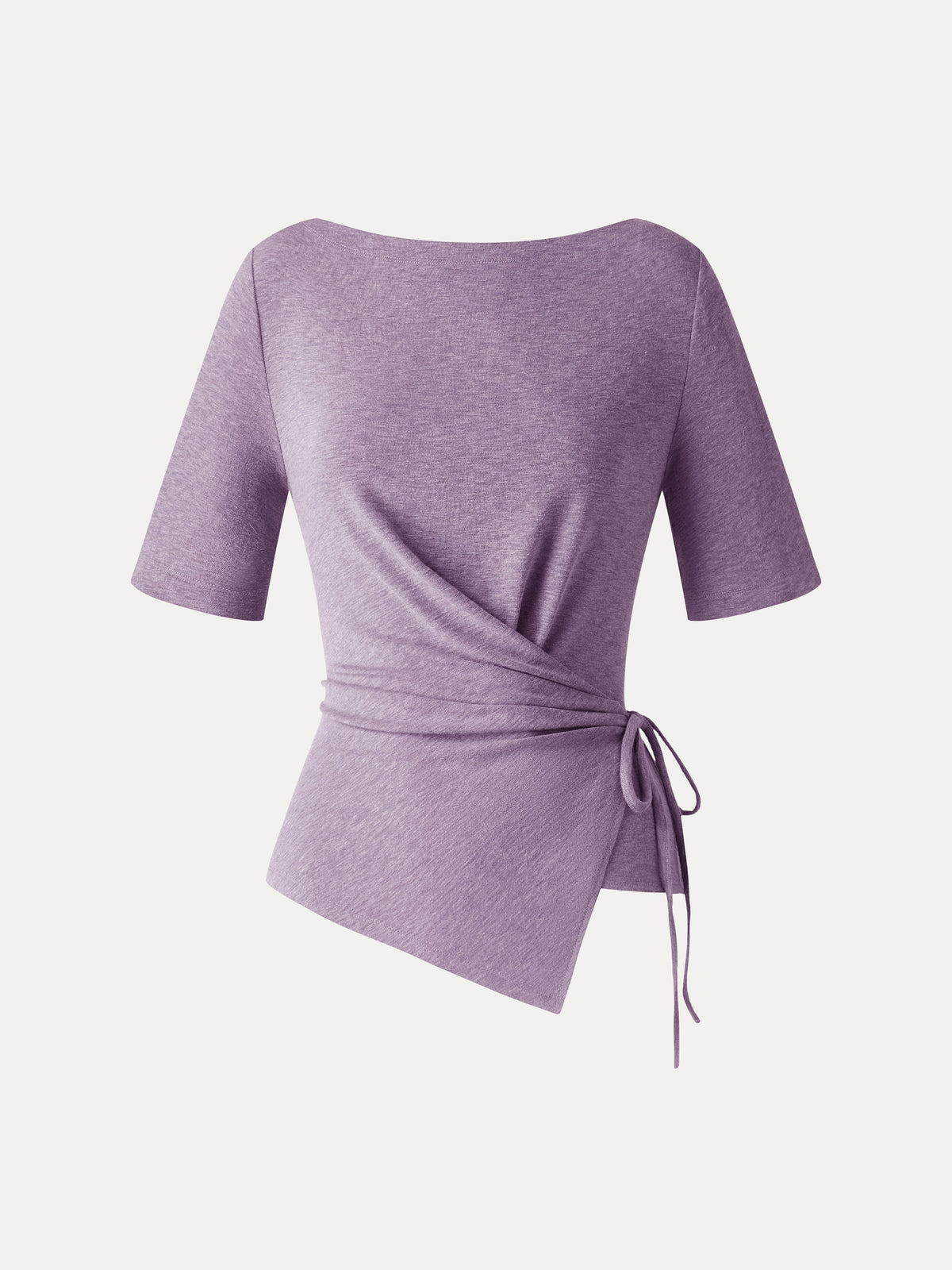 OGLmove Women's Eco-Mousse Slash Neck Tie-Side Top