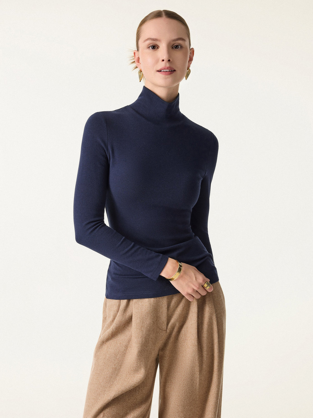 OGLmove Women's LiteWarm Turtleneck Long Sleeve Bra Top