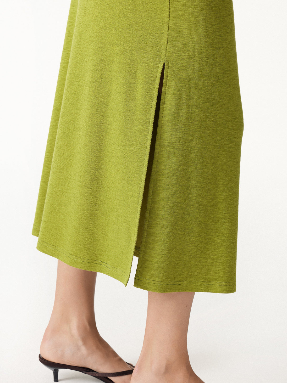 OGLmove Women's Tie-Side Top and Side-Slit Midi Skirt Set