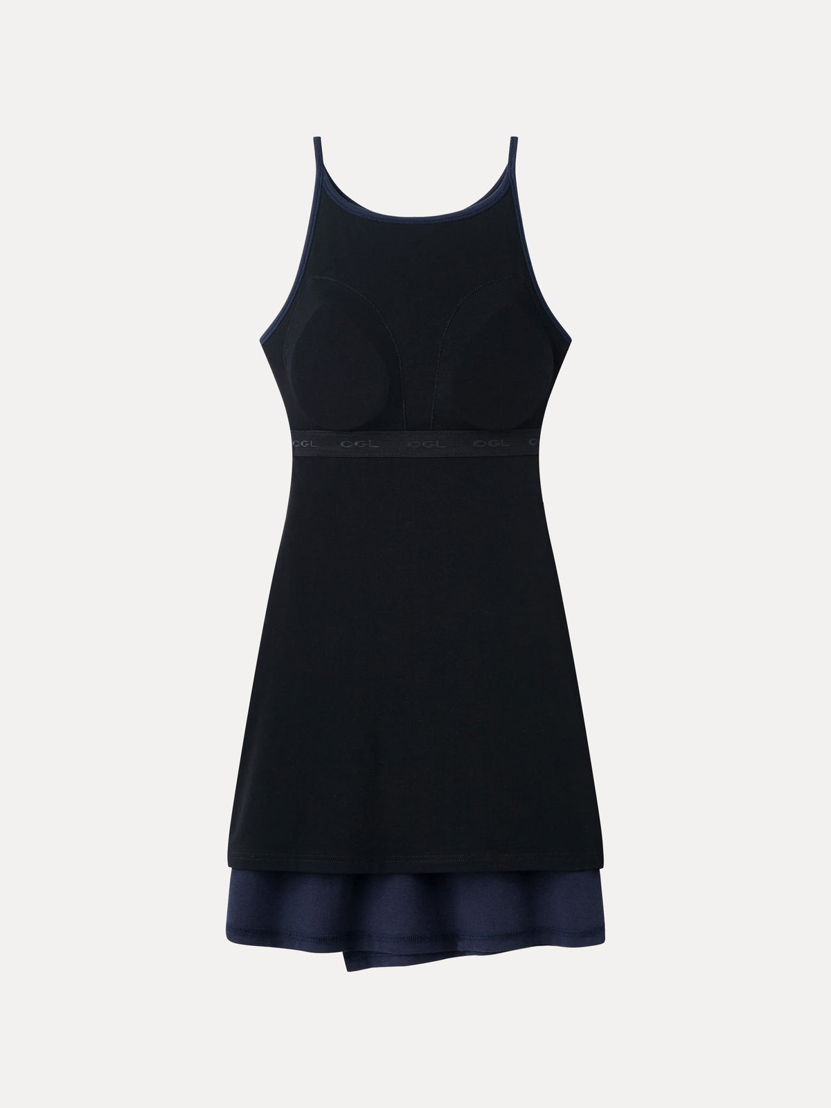 OGLmove Women's Viscose-Cotton Boatneck Sleeveless Wrap Mini Bra Dress