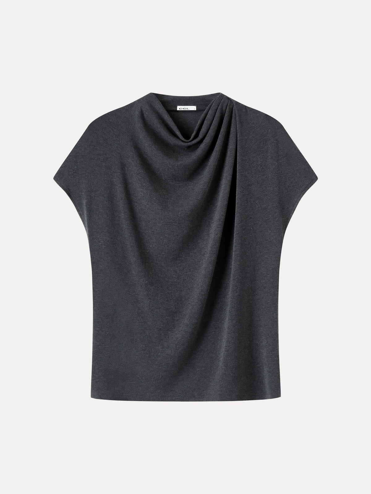 OGLmove Women's Eco-Mousse Draped Mock Neck Top Viscose/Cotton