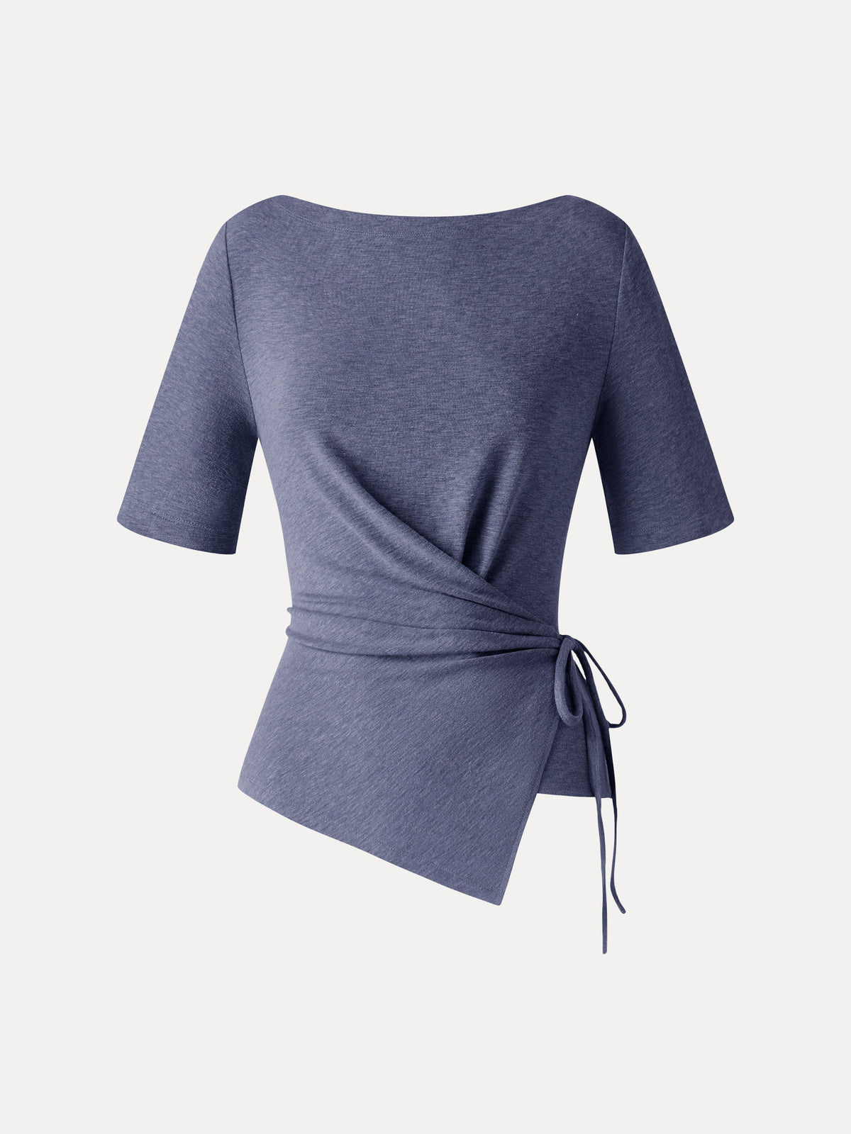 OGLmove Women's Eco-Mousse Slash Neck Tie-Side Top