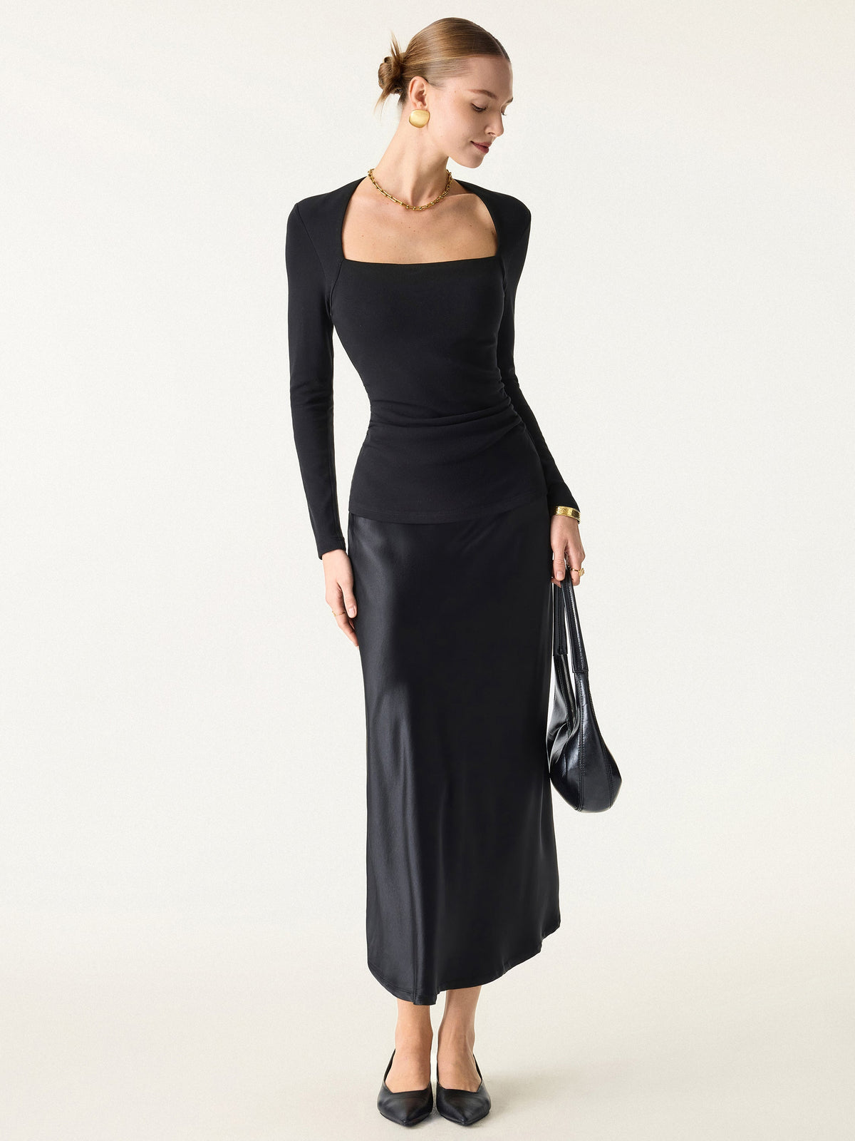 OGLmove Women's Eco-Mousse® Trapeze Neck Ruched Bra Top