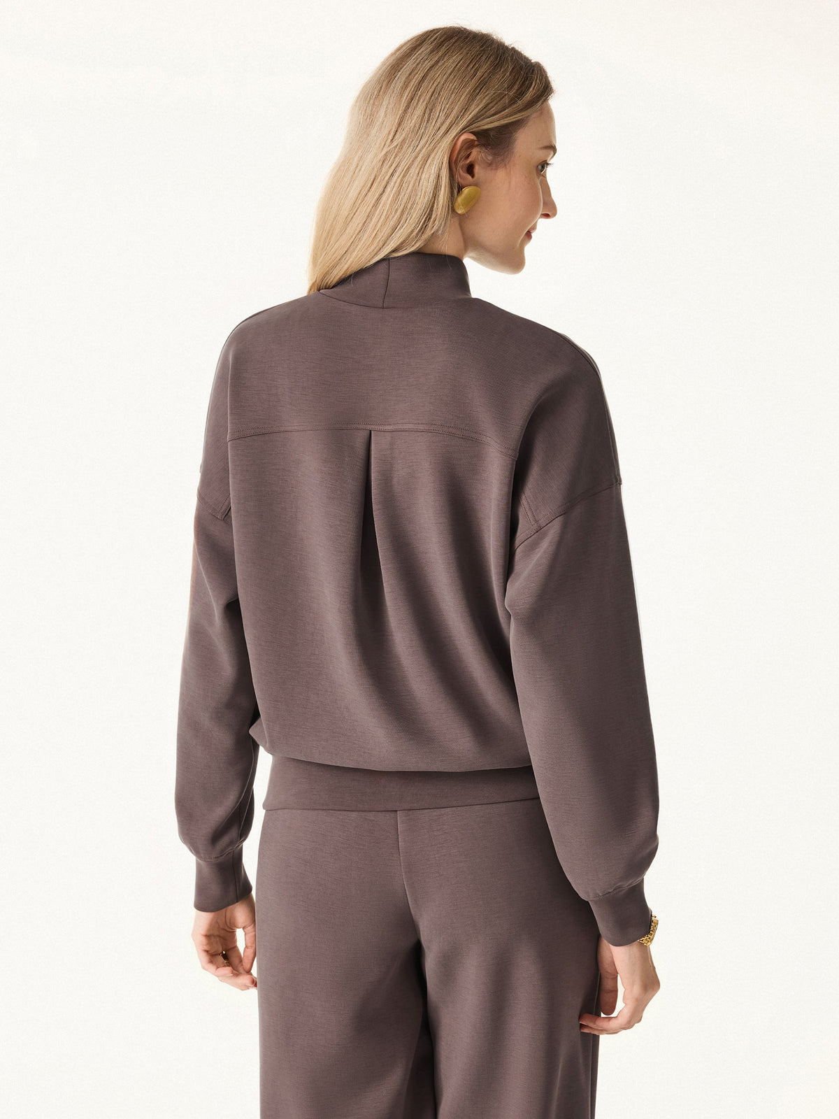 OGLmove Women's Modal Spacer Mockneck Long Sleeve Pullover Shirt