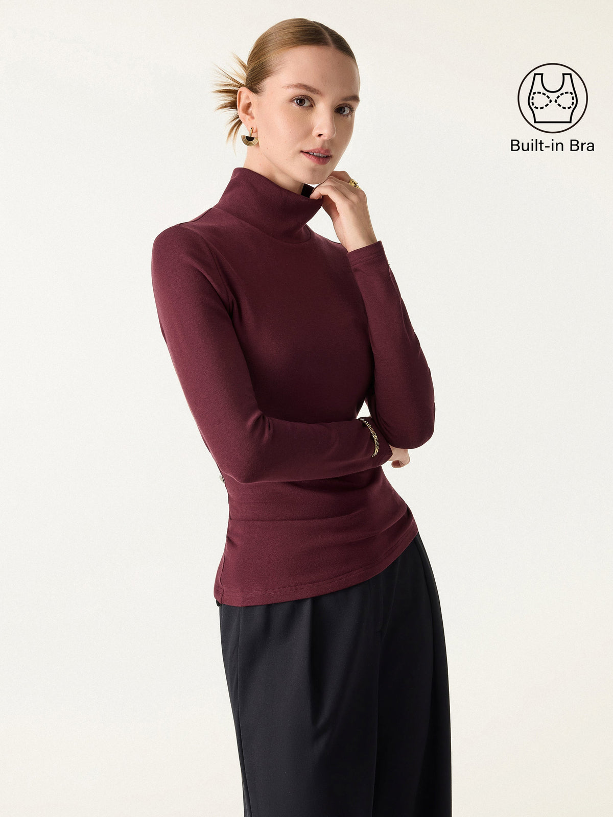 OGLmove Women's ProWarm Turtleneck Long Sleeve Bra Top