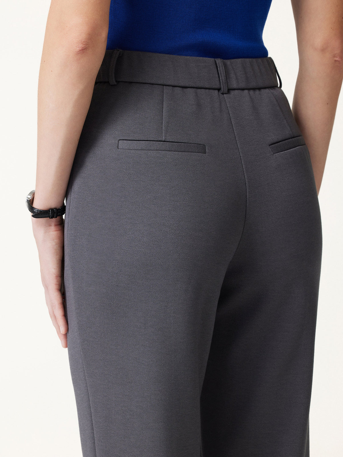OGLmove Women's Modal Blend Ponte High-Rise Ankled Slim-Straight Pants