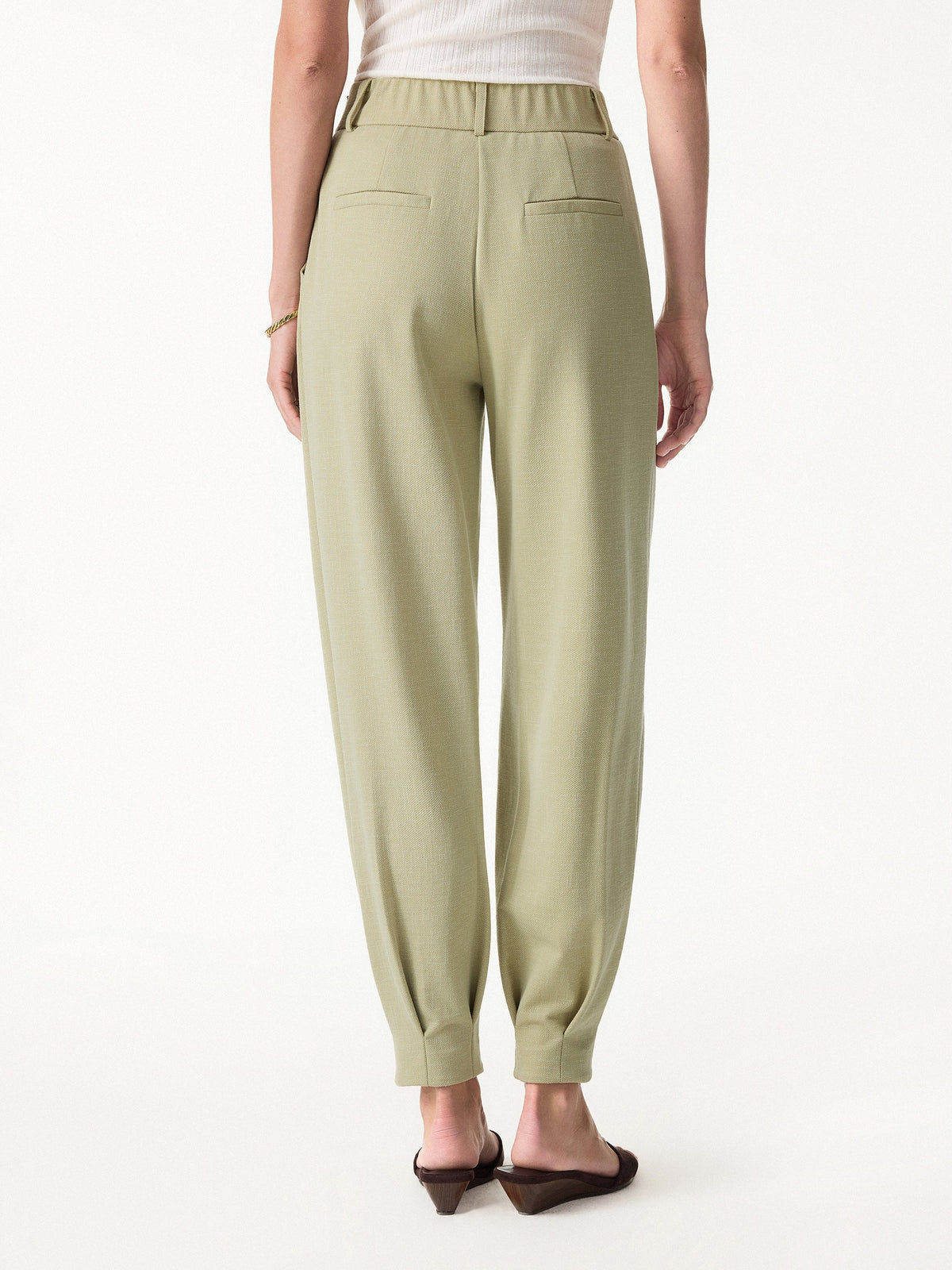OGLmove Women's Stretch Linen-Like Wrinkle-Resistant Tapered Pants