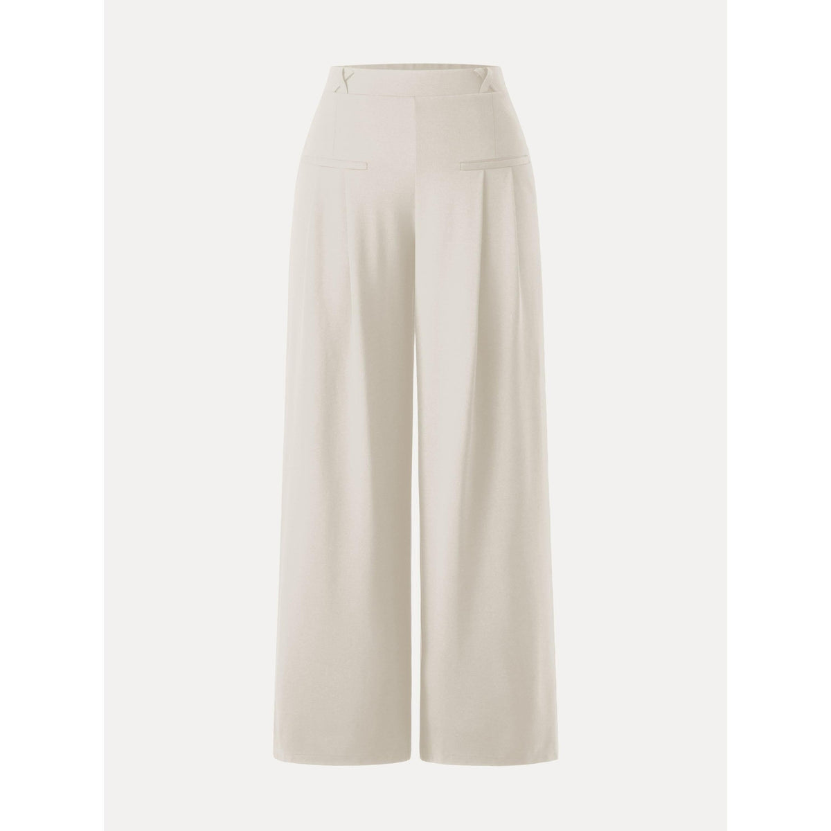 OGLmove Women's Drapey Bamboo Ponte Mid-Rise Wide-Leg Trouser with Pockets