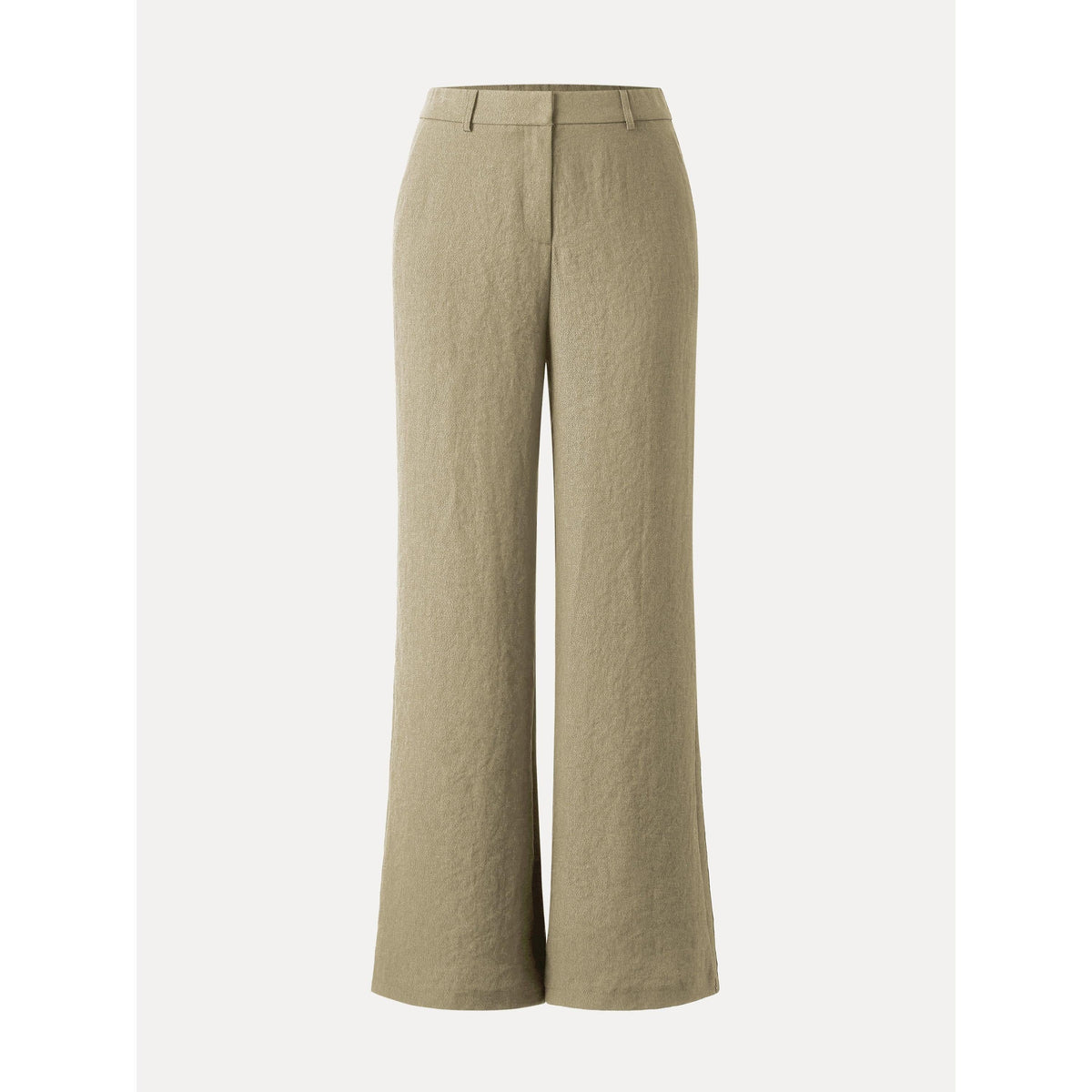 OGLmove Women's European Linen-Like Mid Rise Flared Pant with Pockets