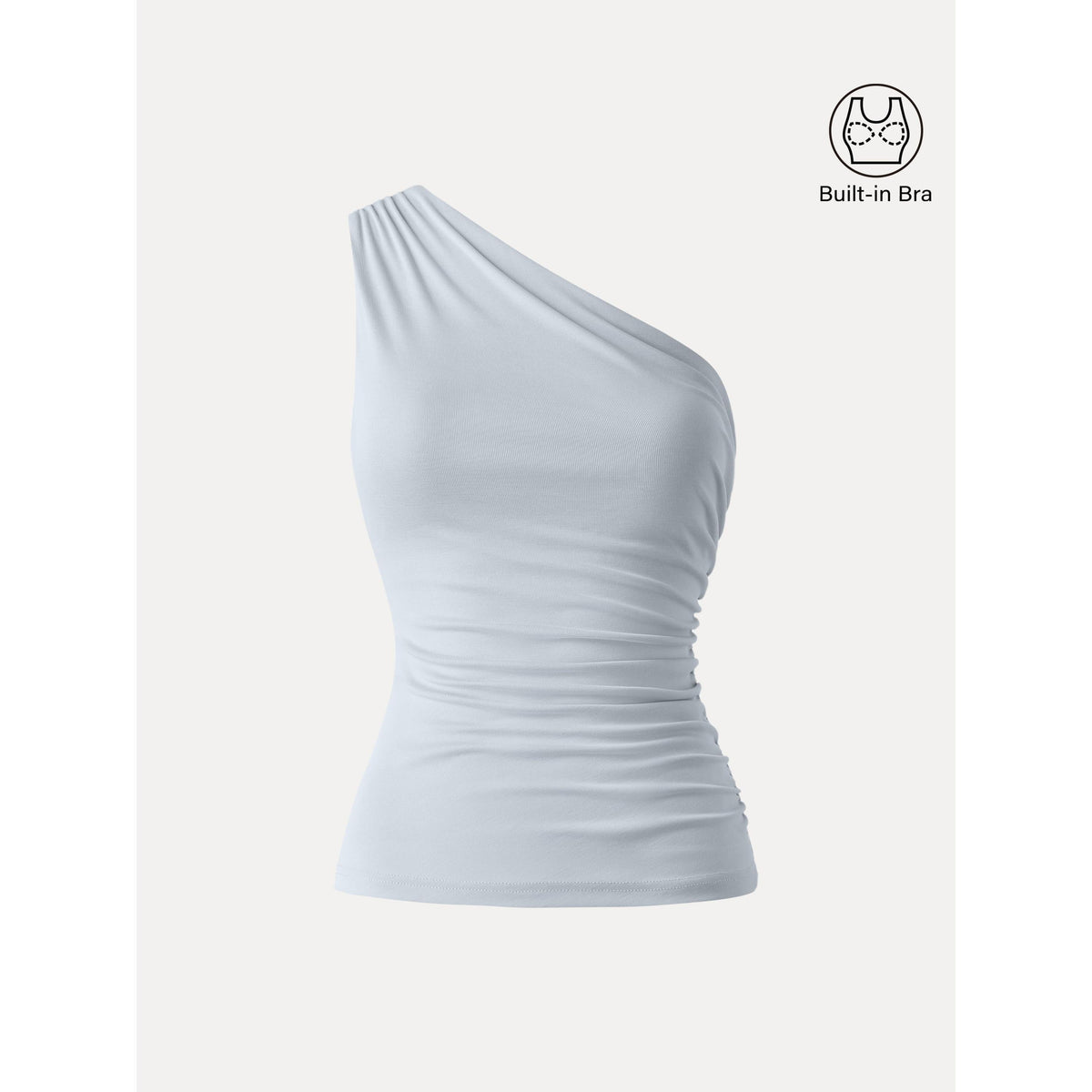 OGLmove Women's Sandwashed One Shoulder Ruched Bra Tank