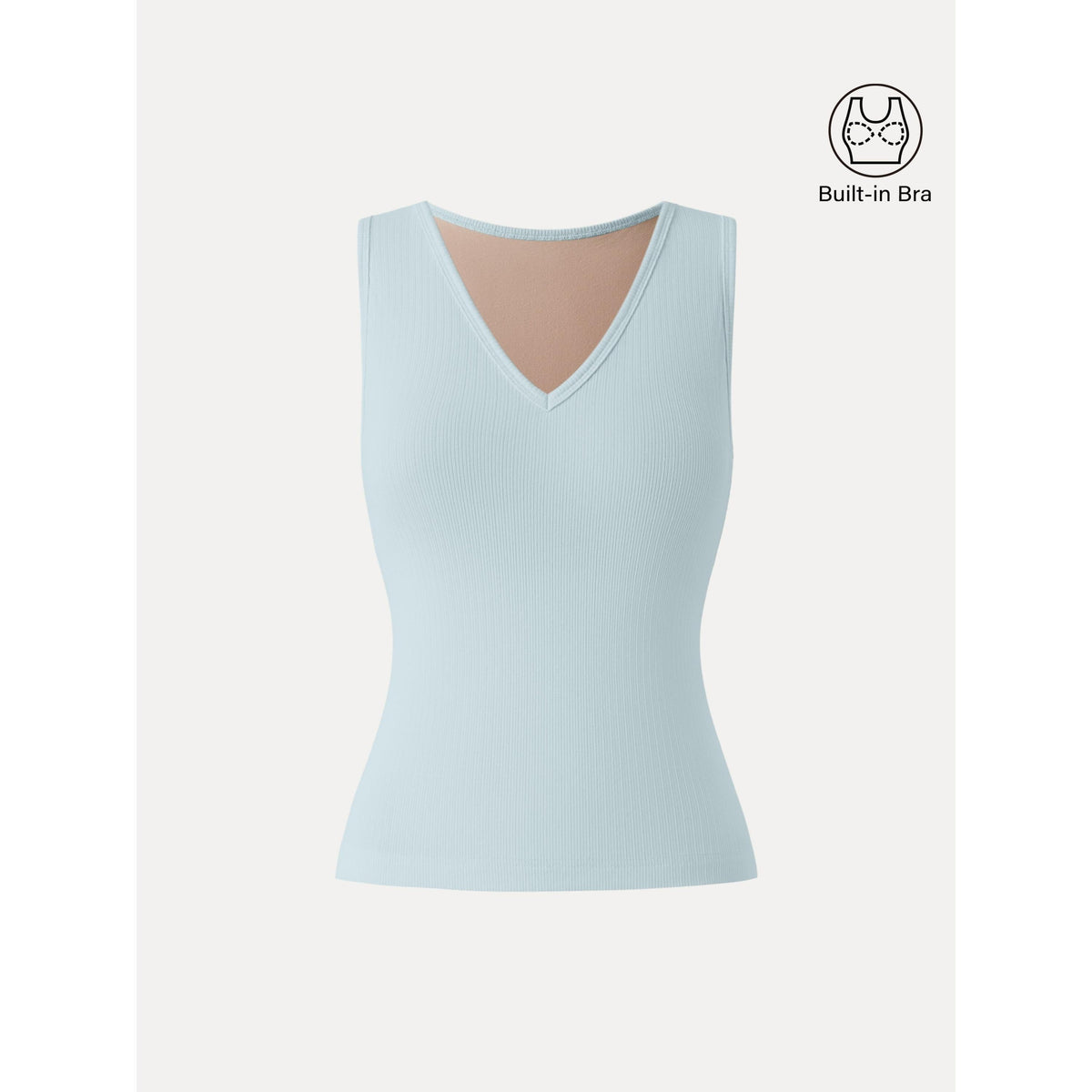 OGLmove Women's Stretch Cotton Pointelle V-Neck Bra Tank Top