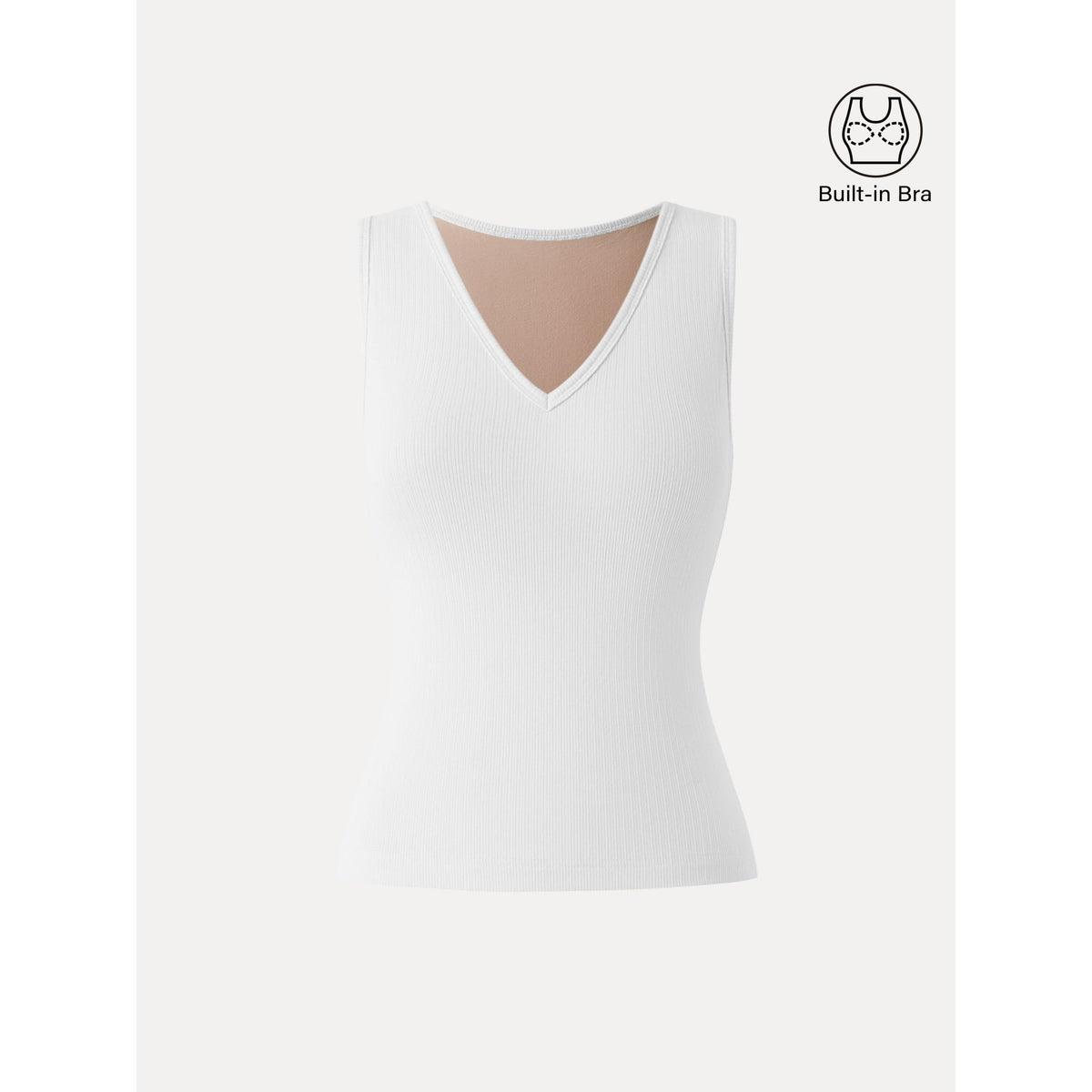 OGLmove Women's Stretch Cotton Pointelle V-Neck Bra Tank Top