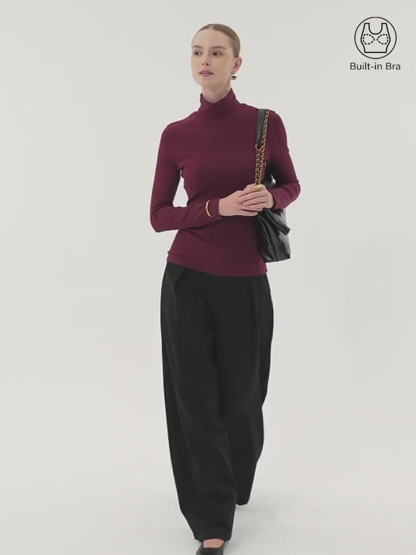 OGLmove Women's ProWarm Turtleneck Long Sleeve Bra Top