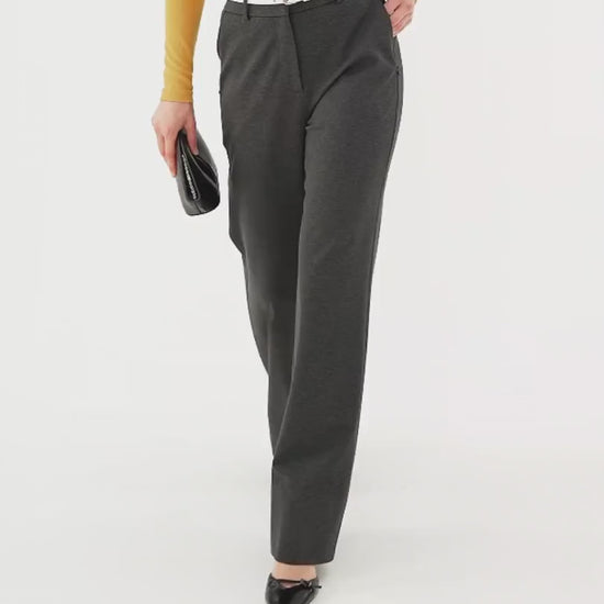 OGLmove Women's Ponte Mid-Rise Wide-Leg Pants
