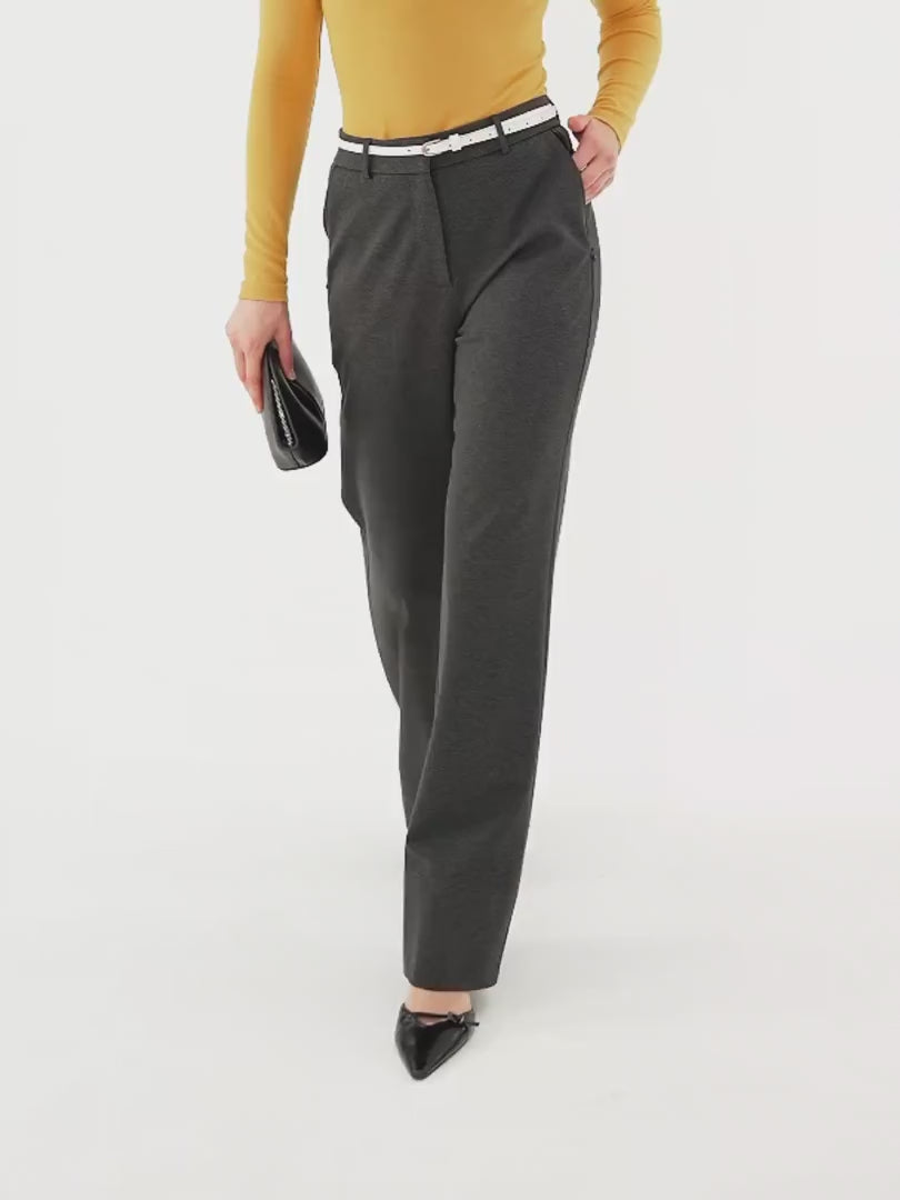 OGLmove Women's Ponte Mid-Rise Wide-Leg Pants