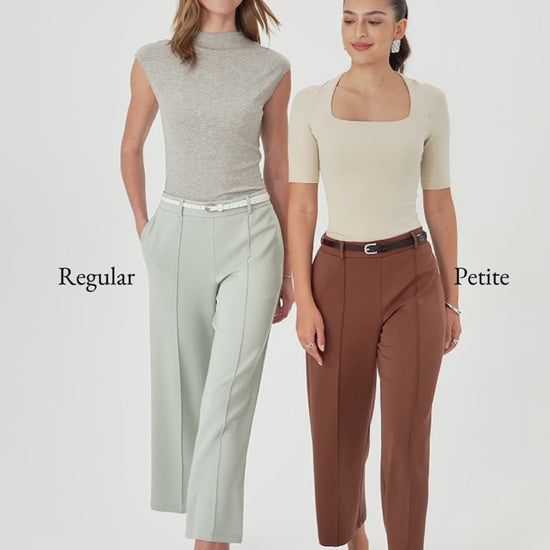 OGLmove Women's Lyocell Spacer Knit Cropped Straight-Leg Pants
