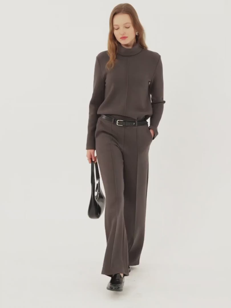 OGLmove Women's FuzzLuxe Turtleneck Long Sleeve Top