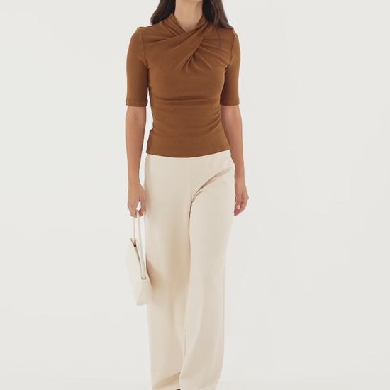OGLmove Women's Ponte High-Rise Wide-Leg Pants