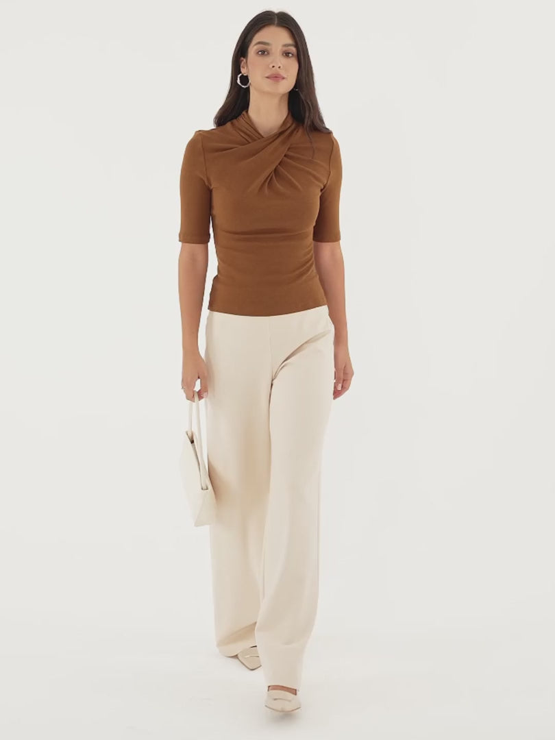 OGLmove Women's Ponte High-Rise Wide-Leg Pants