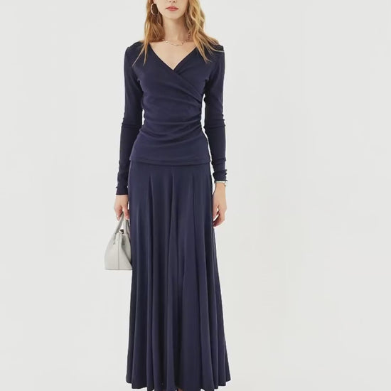 Women's Eco-MiYaMoon Godet Hem Pull-On Maxi Skirt
