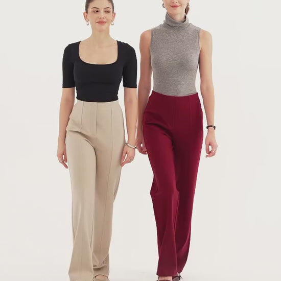 OGLmove Women's Ponte High-Rise Straight-Leg Pants