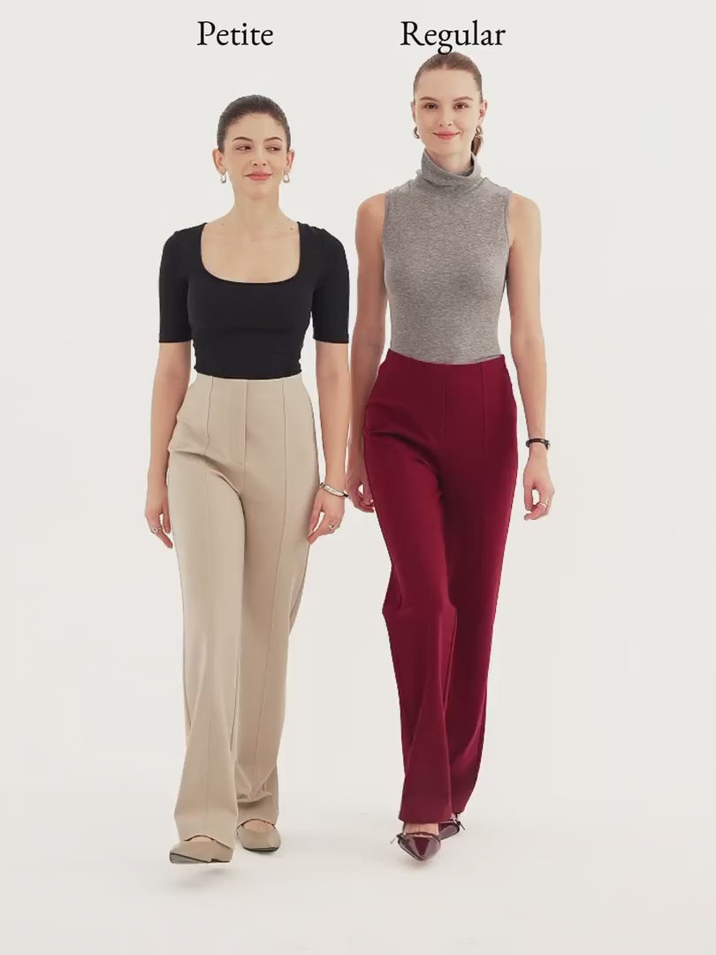 OGLmove Women's Ponte High-Rise Straight-Leg Pants