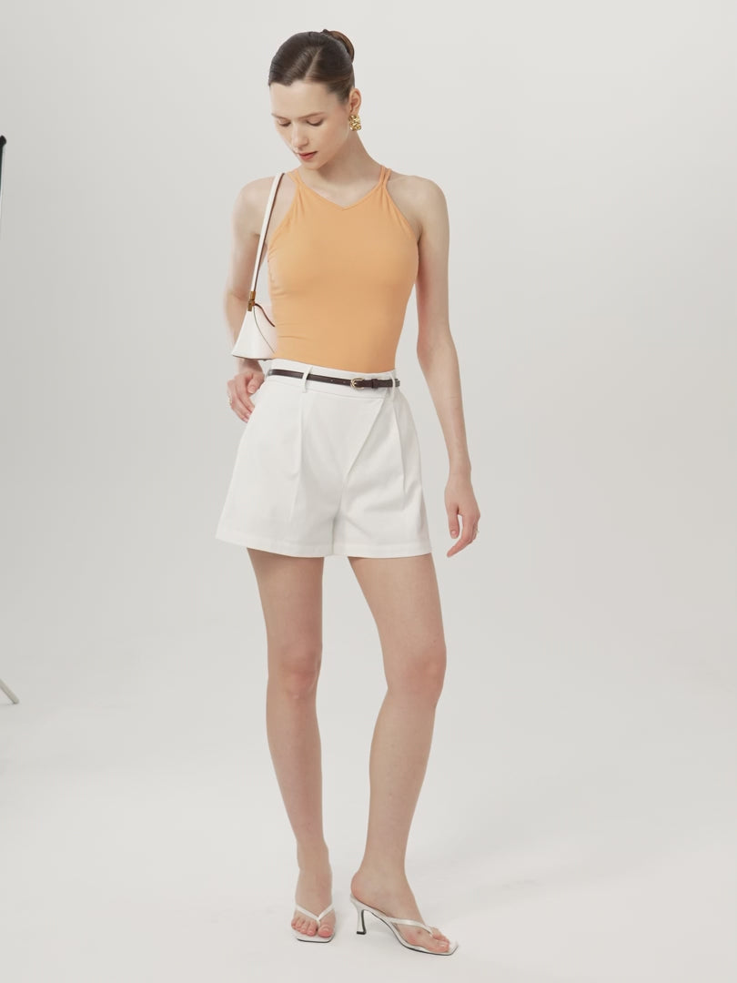 OGLmove Women's Not-See-Thru Linen-Like A-Line Shorts