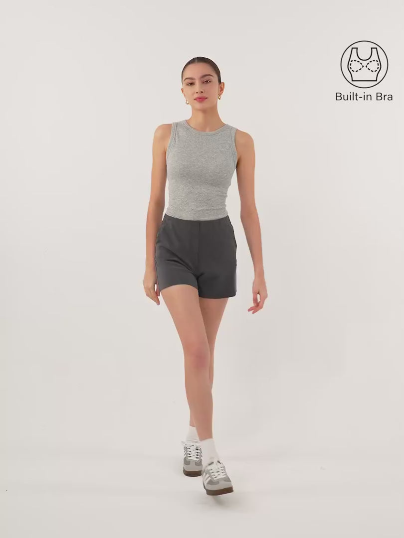 OGLmove Women's Crewneck Cotton Airy Bra Tank