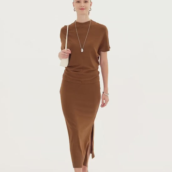 OGLmove Women's Eco-Mousse Mock Neck Cap Sleeve Seamed Top