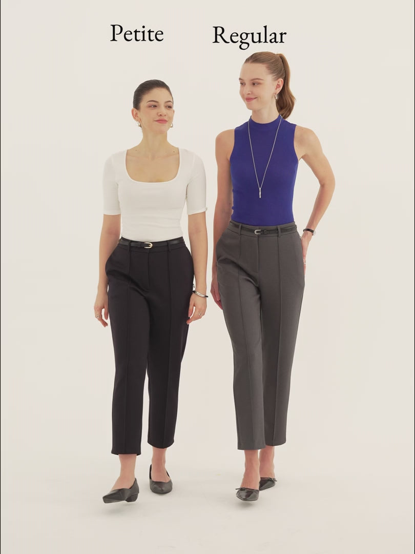 OGLmove Women's Modal Blend Ponte High-Rise Ankled Slim-Straight Pants