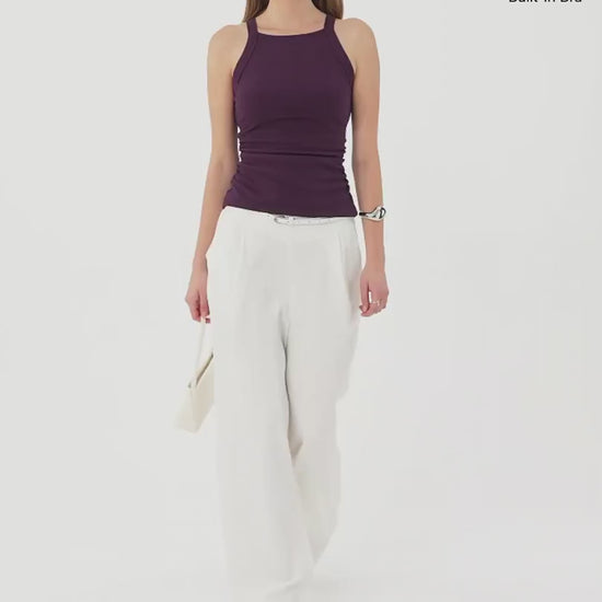 OGLmove Women's Plantive Chic Square Neck Ruched Bra Tank