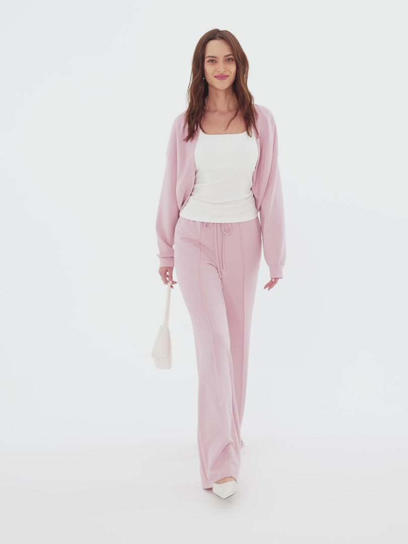 OGLmove Women's 2-Piece Cardigan and Flare Pants Set